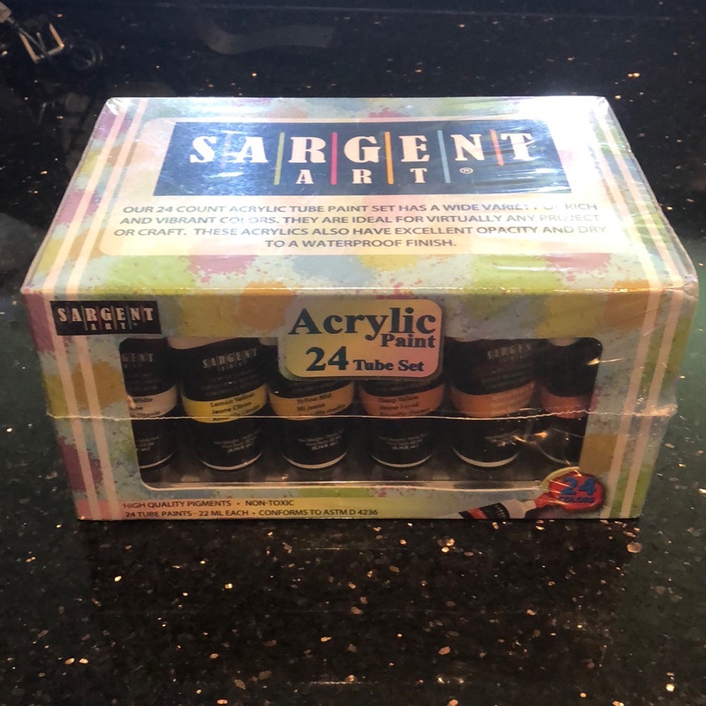 Sargent Art - 24 tube set - Acrylic Paint - non toxic - 22ml ea - NEW